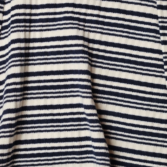 Zara Girls Striped Navy & Cream Flare Dress Cap Sleeve Size 5 - Picture 3 of 4